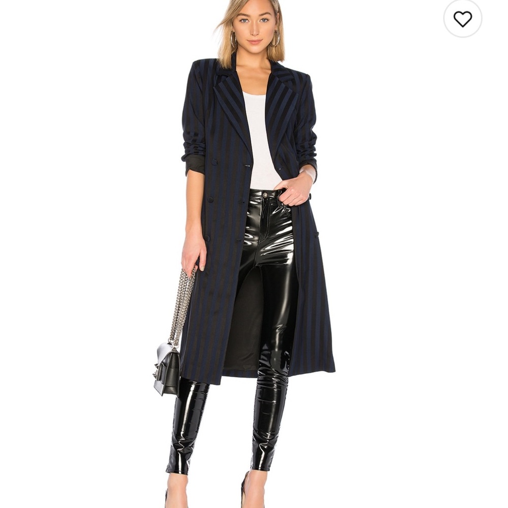 Lovers + Friends Striped Tove Trench Coat